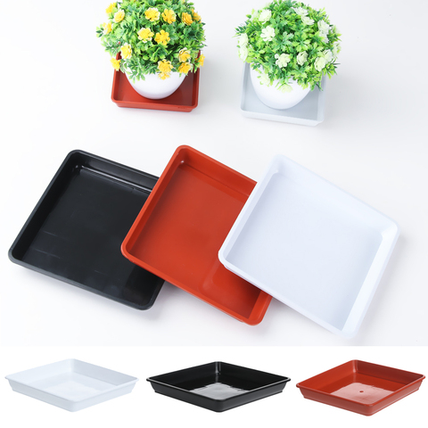 1PC Durable carré plante soucoupe en plastique résistant égouttement plateaux en plastique soucoupe Base Pot de fleur intérieur extérieur jardin fournitures ► Photo 1/6