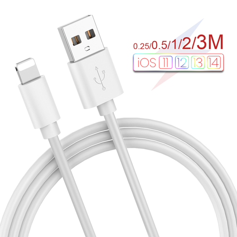 2A câble USB de Charge rapide pour iPhone 12 11 XS Max XR X 8 7 6 6S 5S cordon Charge rapide câble de téléphone portable câble de chargeur de données rapide ► Photo 1/6