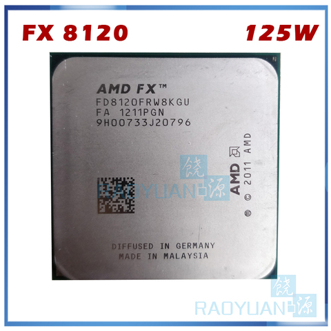 AMD fx-series FX-8120 FX 8120 3.1 GHz huit cœurs processeur d'unité centrale 125W FX8120 FD8120FRW8KGU Socket AM3 + ► Photo 1/1