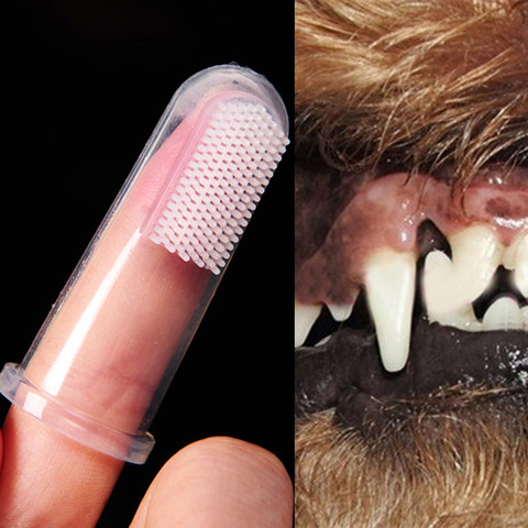 Dentifrice doux pour chiens, brosse à dents en Silicone pour chiens, brosse à dents pour chiens, outil d'hygiène dentaire pour chiens de taille moyenne ► Photo 1/6