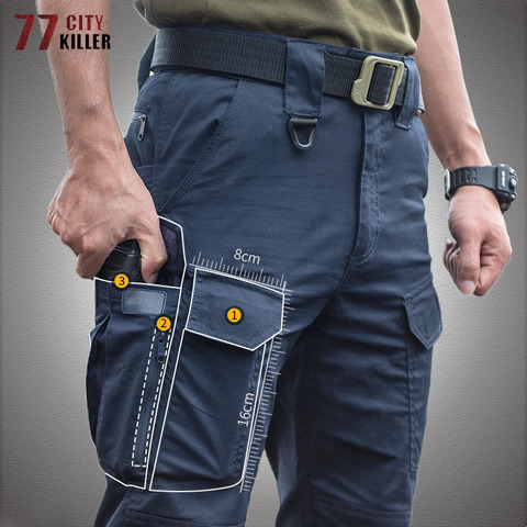 Pantalon militaire tactique IX10 pour homme, Slim, imperméable, de qualité, multi-poches, élastique, de Combat, jogging ► Photo 1/6