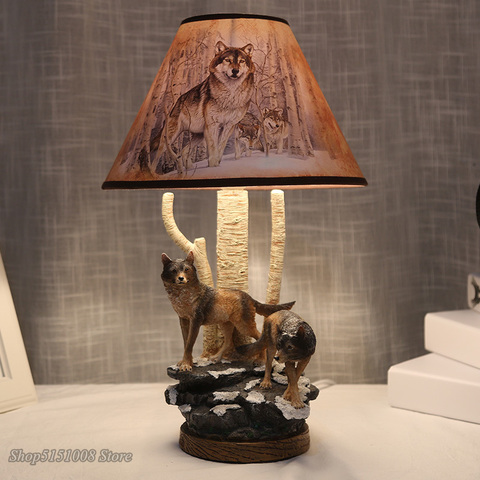 Lampe à Led sur pied en résine en forme de loup, design moderne, luminaire de chevet, salon, chambre à coucher, décoration d'intérieur ► Photo 1/4