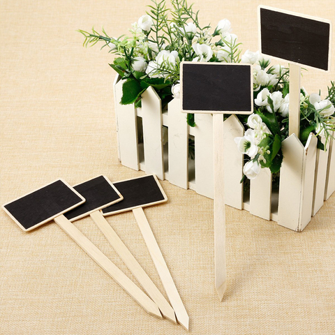 Mini tableau noir en bois 10 pièces | Étiquettes fleurs de jardin, décor de jardin, panneaux d'écriture et de messages, tableau noir pour fête de mariage ► Photo 1/6