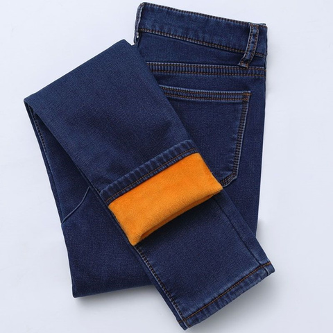 Jeans en velours pour femmes, nouvelle collection d'hiver en molleton épais, Denim extensible, chaud, crayon ► Photo 1/6