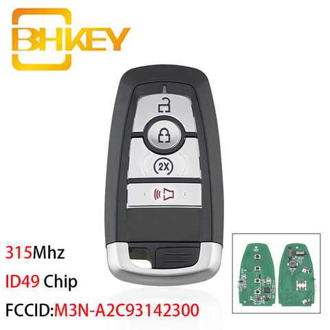 BHKEY – clé télécommande intelligente à 4 boutons, M3N-A2C93142300 Mhz, transpondeur ID49, pour voiture Ford Fusion Edge Explorer Mustang, modèle 315 ► Photo 1/5