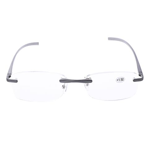 Lunettes de lecture sans monture en métal aluminium, verres en résine + 1.0 ~ + 3.5 pour presbytes ► Photo 1/6