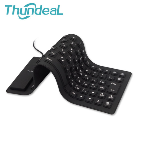 Teclado – clavier pliable en caoutchouc et silicone, 85 touches, disposition en anglais, câble d'interface USB, étanche, pour ordinateur portable ► Photo 1/6