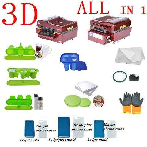 Tout en un ST-3042 3D Machine de presse à chaud sous vide imprimante de Sublimation 3D pour coques de téléphone/tasses/assiettes/verres/roche ► Photo 1/6