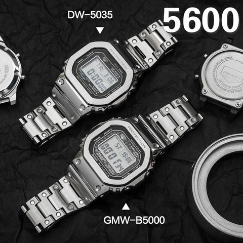 DW5600 – bracelet de montre en métal + lunette, en acier inoxydable 316L, boîtier pour GW-5000 5035 GW-M5610 5600 ► Photo 1/6