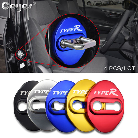 Ceyes 4 pièces accessoires de voiture serrure de porte automatique couvre étui pour Honda Typer Civic Mugen Type R Accord CRV Hrv Auto autocollant voiture style ► Photo 1/6