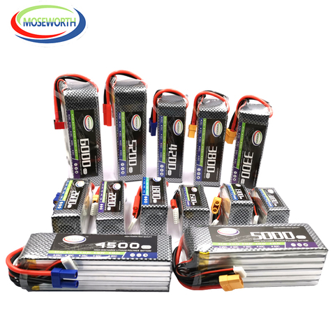 6S 22.2V RC LiPo Batterie 1800 2600 3000 3500 4000 4500 5000 6000mAh 30C 40C 60C RC Hélicoptère Quadrirotor Avion Drone ► Photo 1/6