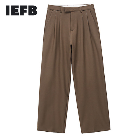 IEFB – pantalon décontracté pour homme, coupe droite et ample, à jambes larges, Vintage, à la mode, tout-assorti, nouvelle collection printemps, 9y197 ► Photo 1/5