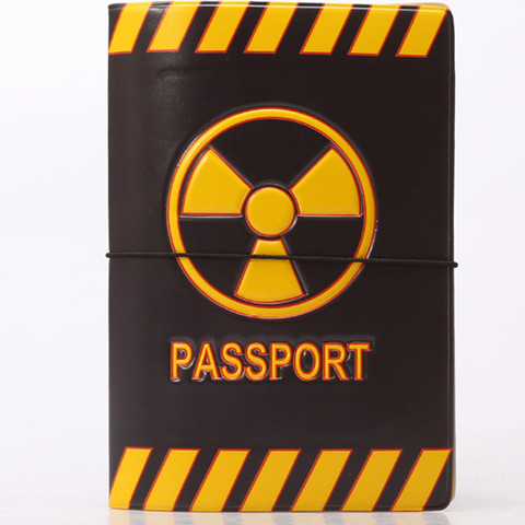 Housse de passeport en PVC avec signe de Danger créatif pour hommes et femmes, sac portefeuille avec lettre, porte-adresse d'identité, accessoires de voyage portables pour l'arrosage 08 ► Photo 1/6