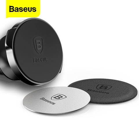 Disque magnétique Baseus pour support pour téléphone de voiture 2 pièces utiliser support magnétique support pour téléphone Mobile support en métal et en cuir plaque de fer ► Photo 1/6