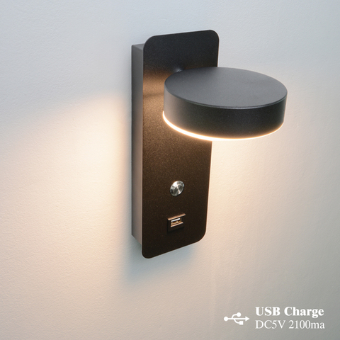 Lampes murales d'intérieur DC5V USB charge 9W avec interrupteur mur led lumière lampe murale moderne d'escalier étude salon applique ► Photo 1/6