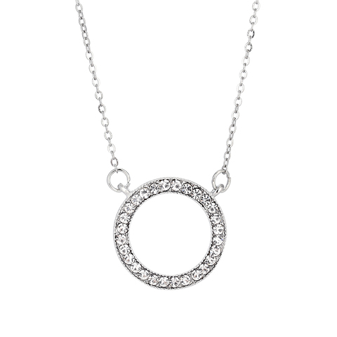 Collier de marque Boosbiy clair cubique zircone couleur argent bijoux collier femme de fiançailles de mariée pendentif rond BNA003 ► Photo 1/6