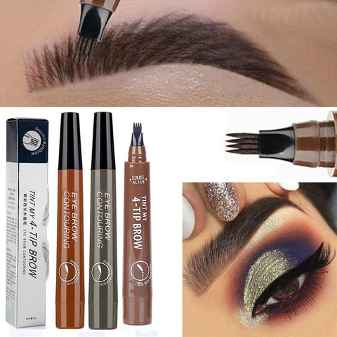 Crayon à sourcils à quatre branches, 5 couleurs, liquide fendu, imperméable, longue durée, rehausseur, crayon, ombre ► Photo 1/6