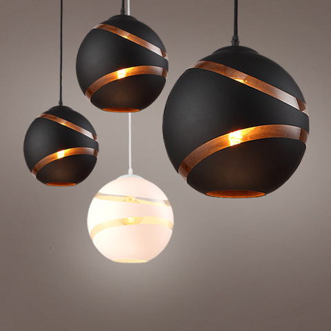 Lampe suspendue en forme de boule de verre E27, design nordique moderne, Luminaire décoratif d'intérieur, idéal pour un Loft, une chambre à coucher, une salle à manger, un Bar ► Photo 1/6