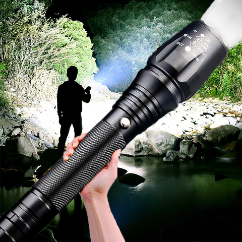 2022 plus récent 100000 Lumens plus puissant lampe de poche LED Zoom 5 Modes torche tactique lampe de poche Rechargeable lampe à main pour la chasse ► Photo 1/6