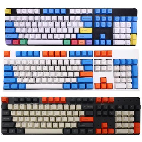 108 pièces/ensemble PBT couleur correspondant bouchon de clé Keycaps pour Cherry MX mécanique clavier Keycap remplacer 108 ► Photo 1/6
