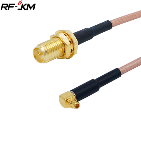 RP-SMA femelle (prise) à MMCX mâle à angle droit RF câble coaxial en queue de cochon adaptateur de connecteur RG316 ► Photo 1/3