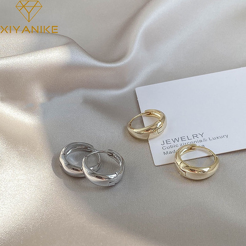 XIYANIKE-boucles d'oreilles en argent Sterling 925, boucles d'oreilles en cercle en Arc, tendance, rétro, Simple et Sexy, exquis pour Couple, cadeau de saint-valentin ► Photo 1/6