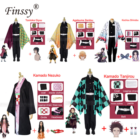 Costume Cosplay de personnage de dessin animé, déguisement de démon Slayer Kimetsu no Yaiba Tanjirou Nezuko, perruque Kimono de Cosplay, exposition ► Photo 1/6