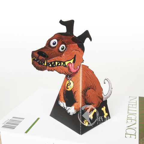 Illusions d'optique chien ornements pliant coupe mignon Mini 3D papier modèle Papercraft bricolage enfants adulte artisanat fait main jouets ER-060 ► Photo 1/1