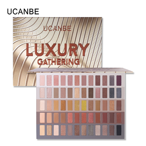 Ucanbe luxe rassemblement 60 couleurs fard à paupières Palette miel miroitant maquillage fumé longue durée Pigment mat ombre à paupières ► Photo 1/6