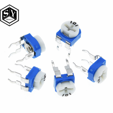 Résistance Variable Rm-063, 10 pièces, Rm063 100 200 500 1k 2k 5k 10k 20k 50k 100k 200k 500k 1m Ohm garniture pot potentiomètre réglable ► Photo 1/6