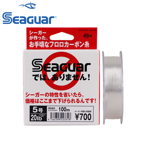 SEAGUAR modèle d'origine étiquette blanche 100M 4LB-20LB Test fluorocarbone fibre de carbone Monofilament carpe fil Leader ligne ► Photo 1/4