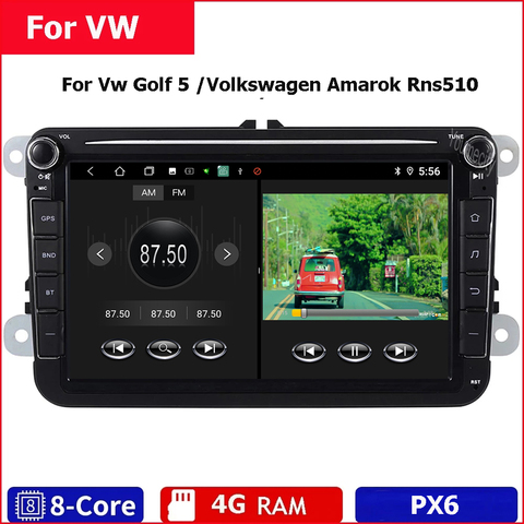 Autoradio Android 10, Navigation Gps, Dvd, Wifi, Bluetooth, DSP, 2 Din, lecteur multimédia pour voiture Vw Golf 5 /Volkswagen Amarok, Rns510 ► Photo 1/6