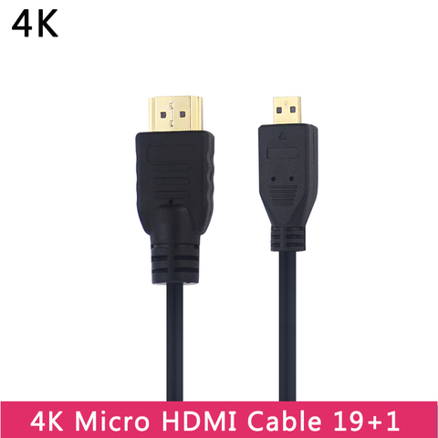 Câble vidéo Raspberry Pi 4 plaqué or, cordon adaptateur mâle à mâle compatible Micro HDMI ► Photo 1/6
