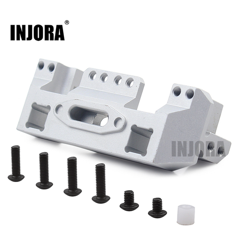 INJORA – support de Servo avant en alliage d'aluminium, noir/argent, 1 pièce, support de pare-choc pour chenille 1/10 RC TRAXXAS TRX-4 TRX4 ► Photo 1/6