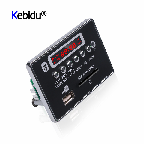 Module MP3 5V 12V mains libres MP3 décodeur carte Bluetooth voiture lecteur USB USB FM Aux Radio pour voiture télécommande intégrée ► Photo 1/6