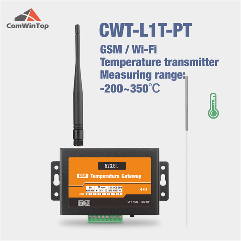 Capteur de température sans fil, transmetteur d'alarme, Gsm, wi-fi 3g/4g, PT100, CWT-L1T-PT ► Photo 1/5