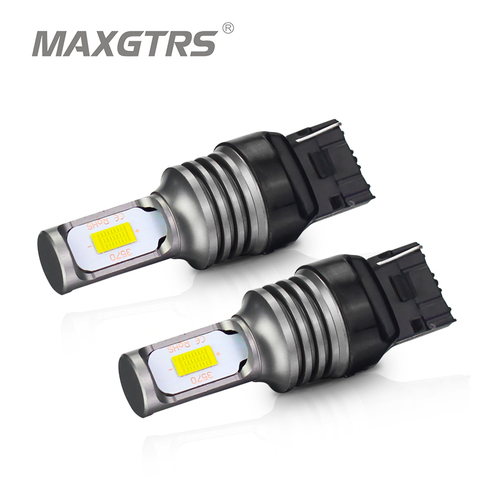Ampoules LED de remplacement pour clignotant avant ou arrière de voiture, Canbus, 2x7440 W21W WY21W T20, ambre jaune ► Photo 1/6