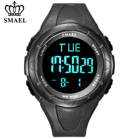 SMAEL – montre-bracelet de Sport étanche en Silicone pour homme, nouveau, style militaire, pour l'extérieur, affichage numérique LED ► Photo 1/6