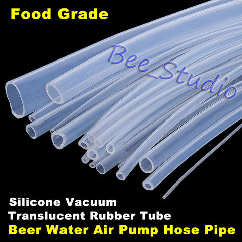 Tuyau transparent en caoutchouc souple translucide de qualité alimentaire, 100CM, 1mm-19mm, 1/2/3/4/5/6/7/8/9/10/12mm/25mm ► Photo 1/6