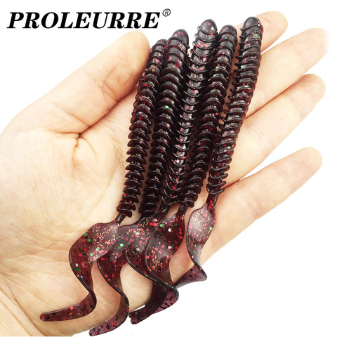 5 pièces/lot pêche vers bouclés doux leurres 10.5cm 3g Pesca gabarits Wobbler artificiel Silicone appât basse carpe Isca nageurs attirail ► Photo 1/6