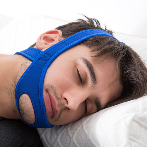 Ceinture Anti-ronflement, sangle mentonnière pour femme et homme, outil d'aide au sommeil nocturne, mâchoire de Protection contre les ronflements ► Photo 1/4