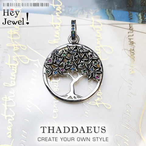 Pendentif arbre coloré, 2022 bijoux fantaisie Europe 925 argent Sterling bohême Nature cadeau pour femme promet un avenir heureux ► Photo 1/6