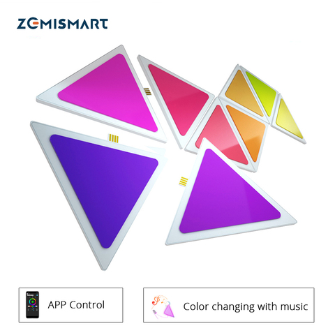 Zemimart rythme musique synchronisation lumière de LED intelligente panneaux APP contrôle Alexa écho commande vocale ► Photo 1/5