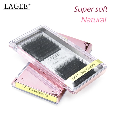 LAGEE-extensions de cils individuels, faux-cils individuels de haute qualité, naturels, doux, maquiagem, 7-15mm, C CC D, mélange de tailles ► Photo 1/6