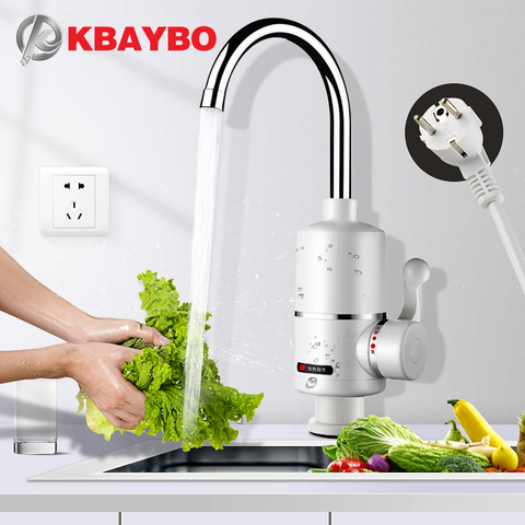 KBAYBO chauffe-eau robinet cuisine robinet chauffe-eau instantané douche chauffe-eau instantané robinet de chauffage d'eau sans réservoir prise ue ► Photo 1/3