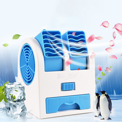 Mini climatiseur Portable USB, ventilateur de refroidissement personnel, Double sortie d'air, pour bureau, été ► Photo 1/6