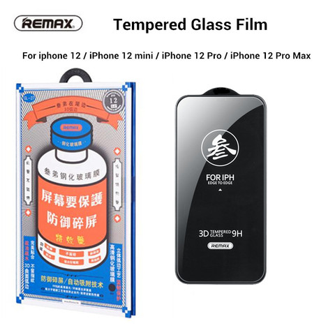 Film en verre trempé Remax pour iphone 12 12 Pro mini 12 Pro max 3D processus de Surface 9H dureté anti-doigts Non friable ► Photo 1/6