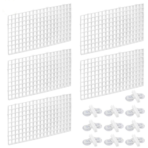 Nouveau 10 pièces Aquarium diviseur poisson réservoir diviseur filtre grilles séparation grille plateau Isolation panneau grille avec 20 pièces ventouse Clips ► Photo 1/6