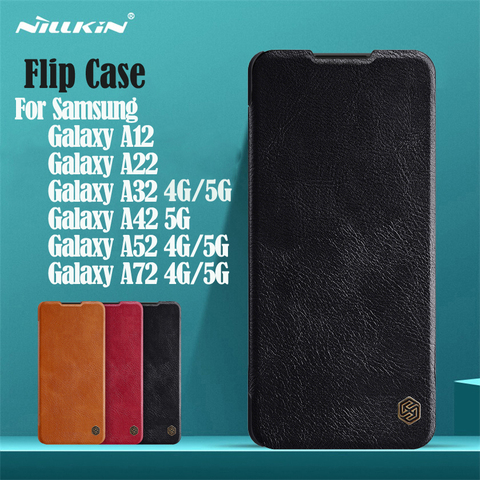 Nillkin – étui à rabat en cuir pour téléphone portable, portefeuille avec pochette, pour Samsung Galaxy A52, A72, A12, A32, A42, 5G, 4G ► Photo 1/6