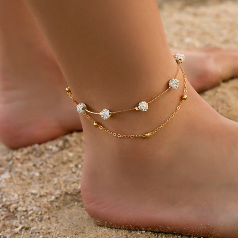 Modyle bohême 2 pièces/ensemble cheville pour femmes pied accessoires 2022 été plage pieds nus sandales Bracelet cheville sur la jambe femme ► Photo 1/6